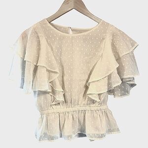 Express cream ruffle blouse S